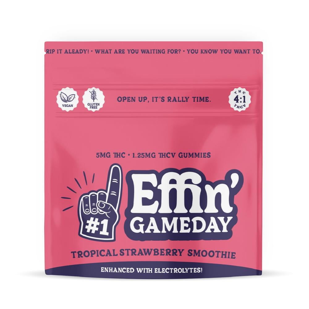 Effin' - Game Day Tropical Strawberry Smoothie 4:1 (THC:THCV) Soft Chews (100mg 20pk)