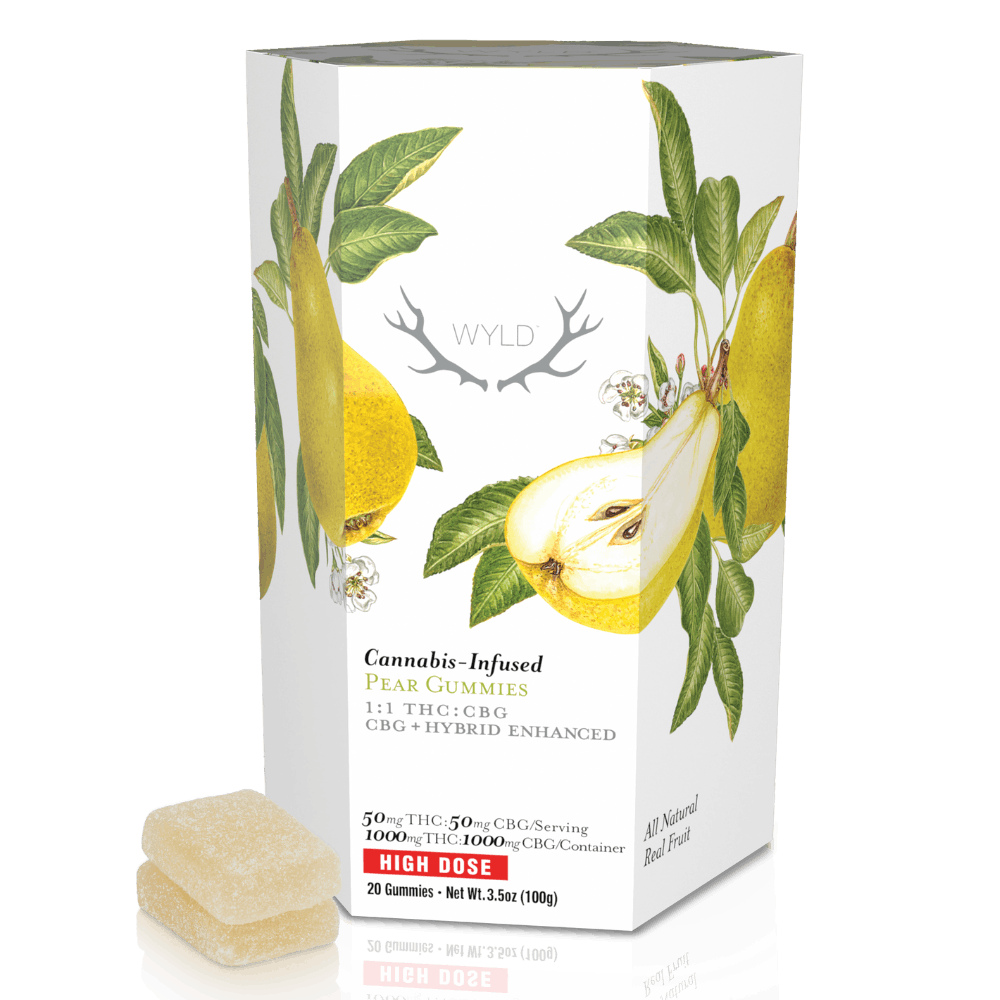 *High Dose* Pear 1:1 CBG + Hybrid Enhanced Gummies | 1000mg