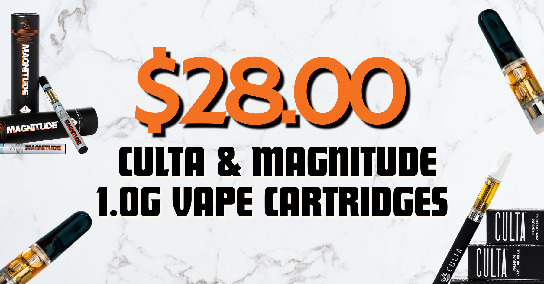 $28 Culta & Magnitude 1g Vape Carts special