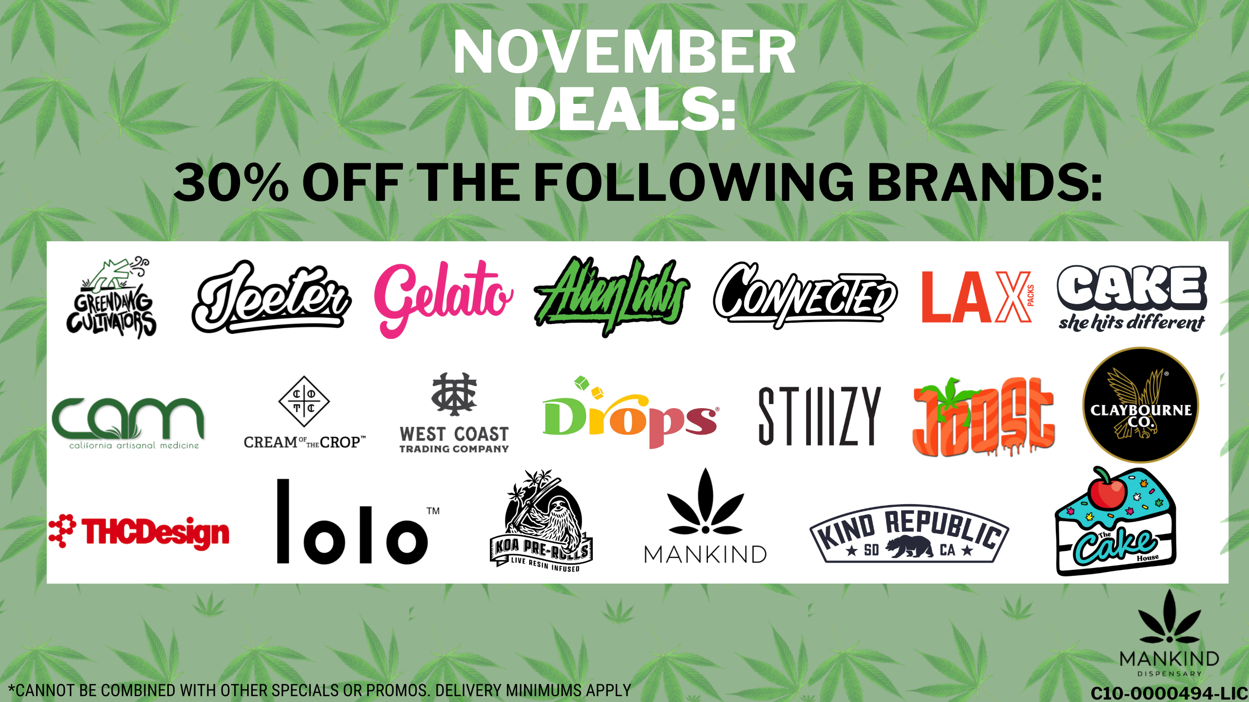 NOVEMBER - 30% OFF SELECT BRANDS! special photo