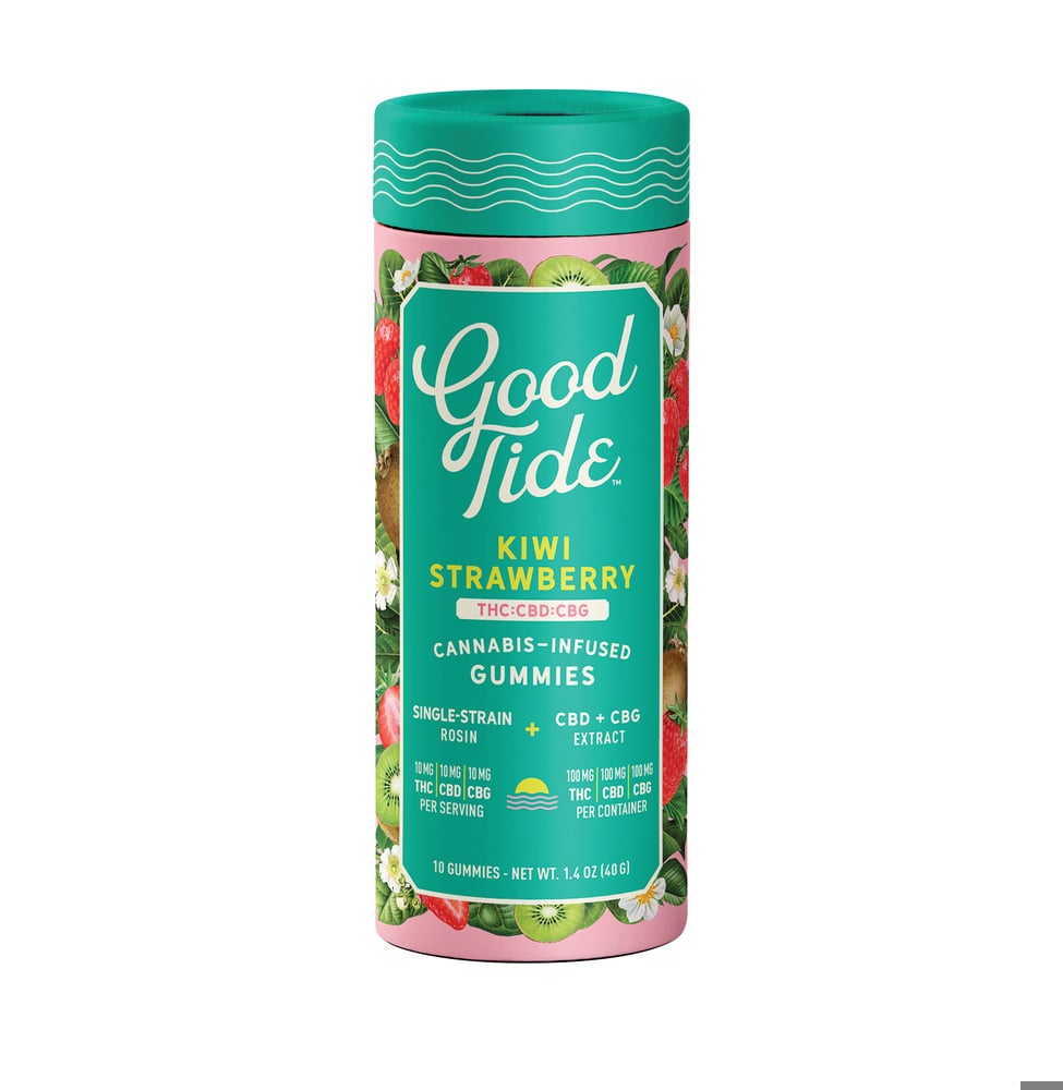 Kiwi Strawberry 1:1:1 CBD + CBG Single-Strain Rosin Gummies