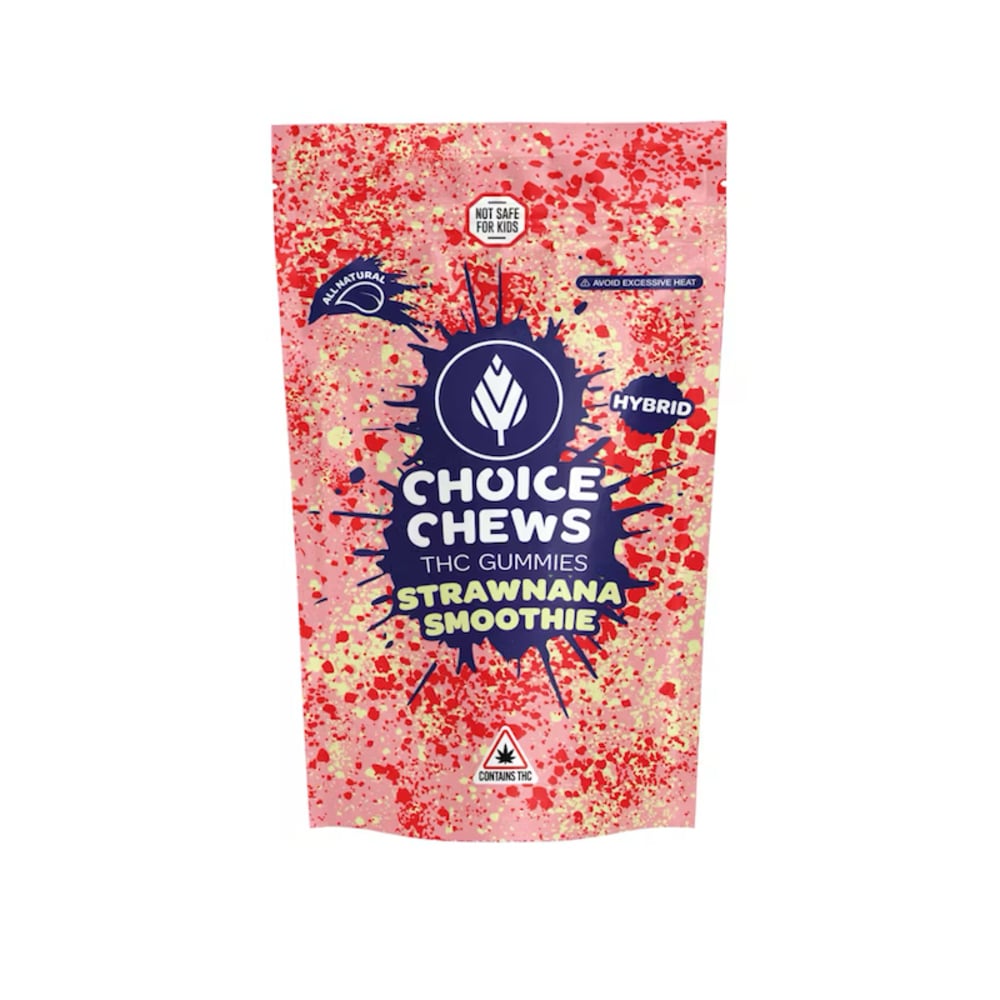 Choice Chews - Strawnana Smoothie Hybrid Gummies (100mg 20pk) Choice Chews - Strawnana Smoothie Hybrid Gummies (100mg 20pk)