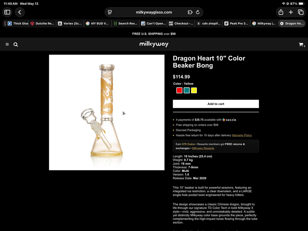 10" Dragon Heart Beaker Bong