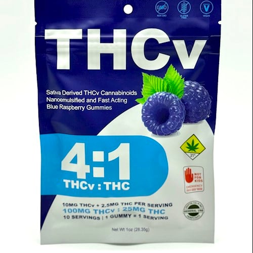4:1 Blue Raspberry [10pk] (100mg THCv/25mg THC)