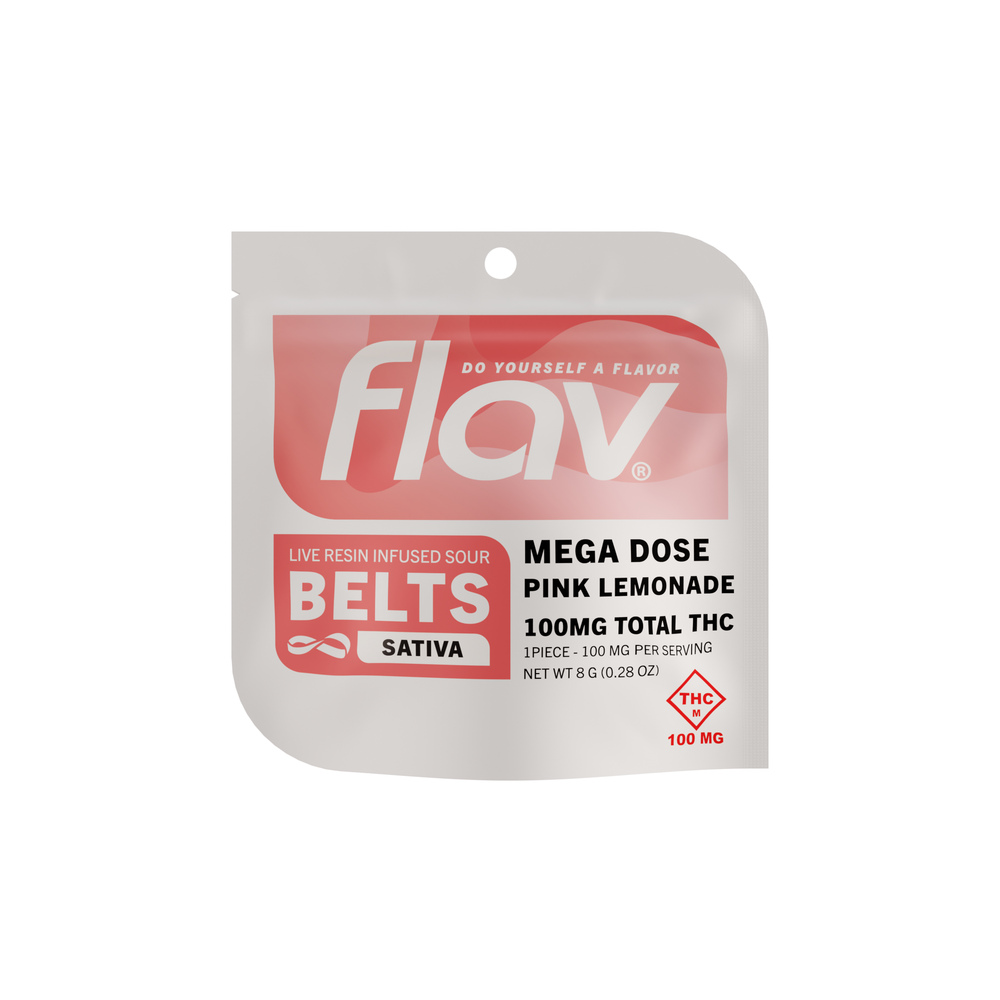 Pink Lemonade (S) 100mg Single Sour Live Resin Gummy Belt by Flav