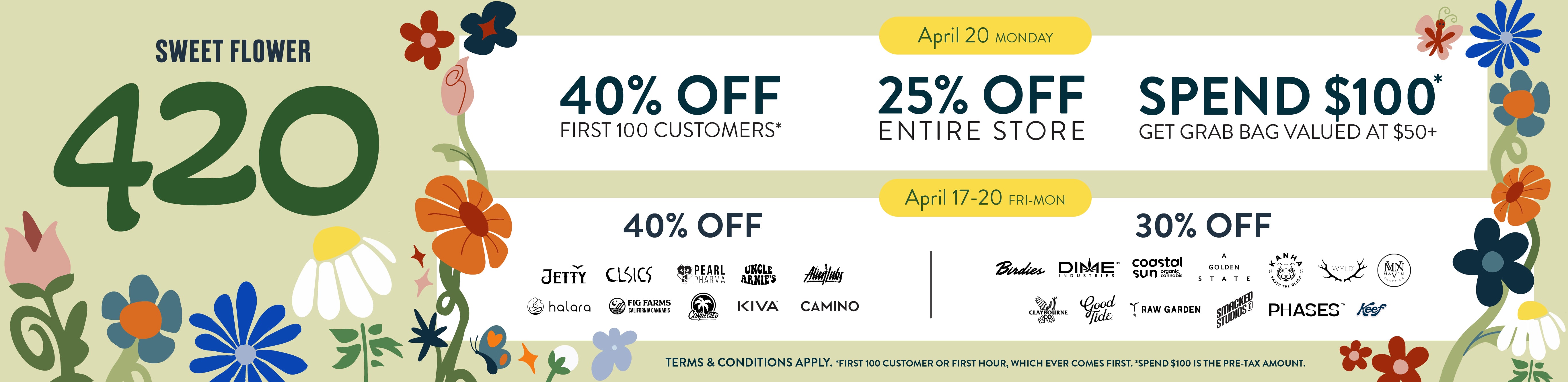 Celebrate 4/20 with Sweet Flower. Event kicks off 4/17.