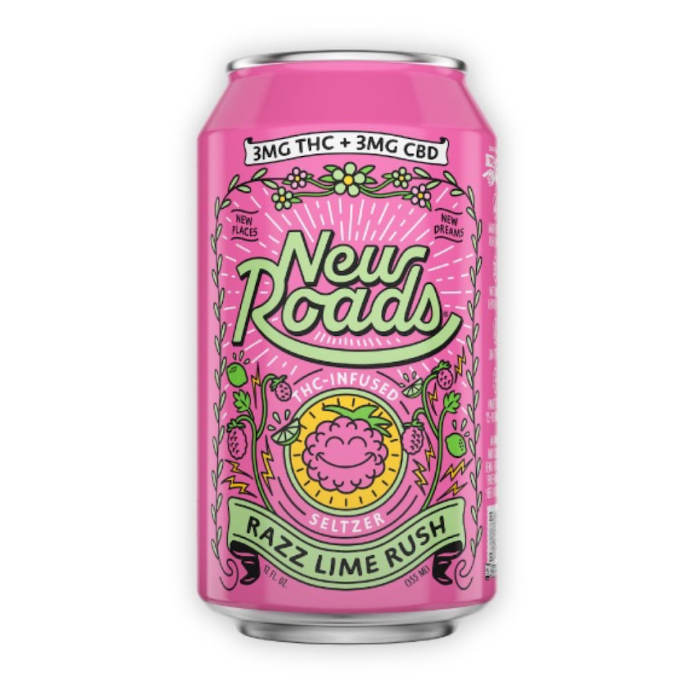 New Roads - Hemp Derived Razz Lime Rush 12oz (3mg THC 3mg CBD) New Roads - Hemp Derived Razz Lime Rush 12oz (3mg THC 3mg CBD)