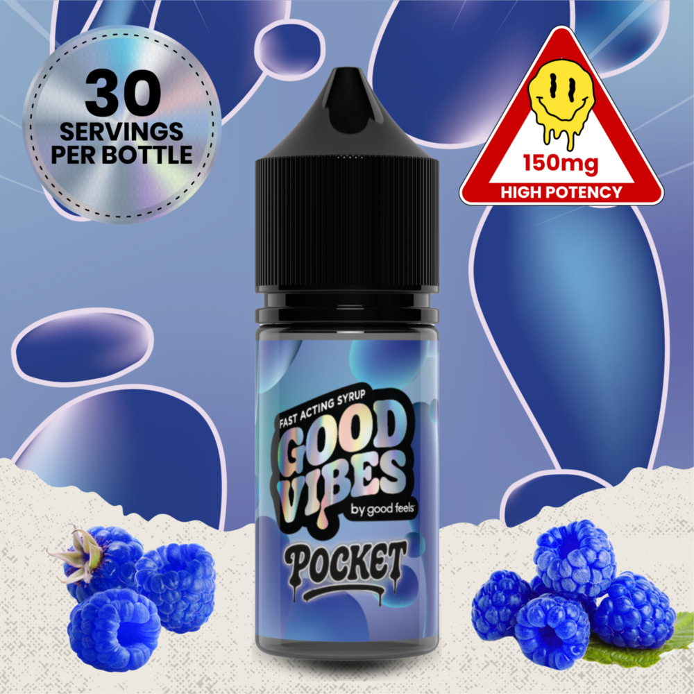 Good Vibes - Pocket Fast-Acting Blue Raspberry Tincture Syrup (150mg)