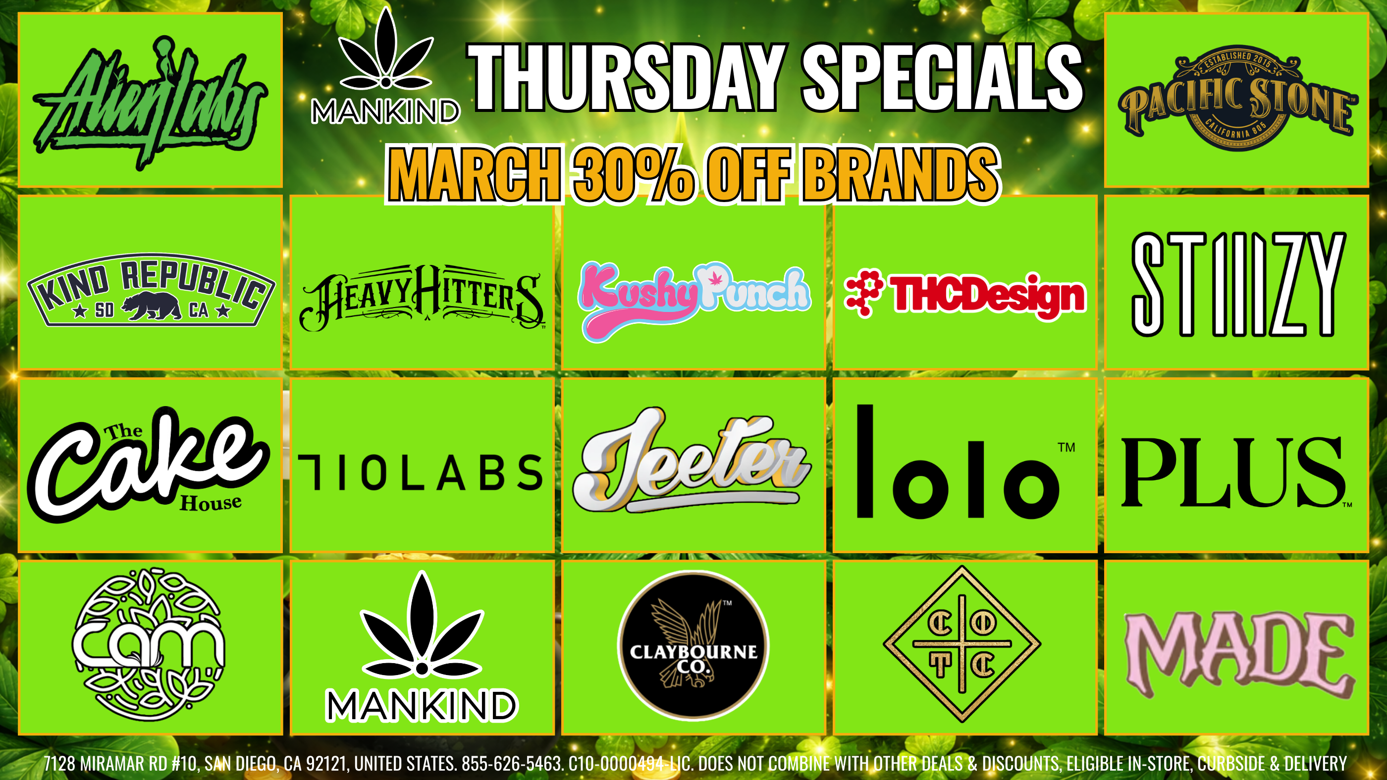 THURSDAY- 30% OFF SELECT BRANDS! special