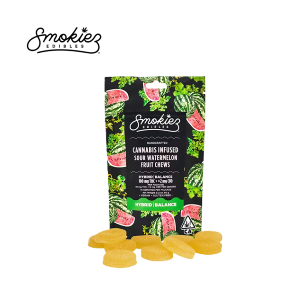 SOUR WATERMELON 100MG 10 PACK FRUIT CHEWS