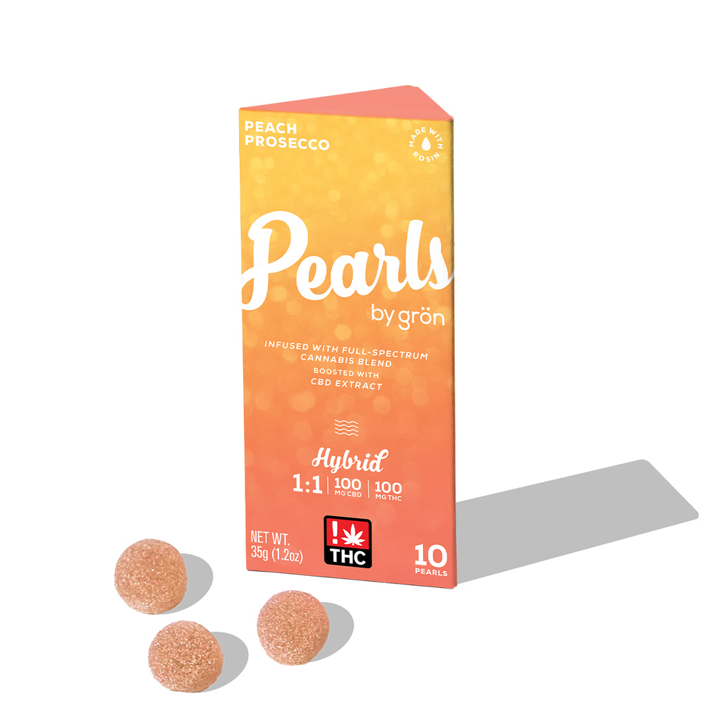 1:1 Peach Prosecco Pearls - CBD/THC - Balanced