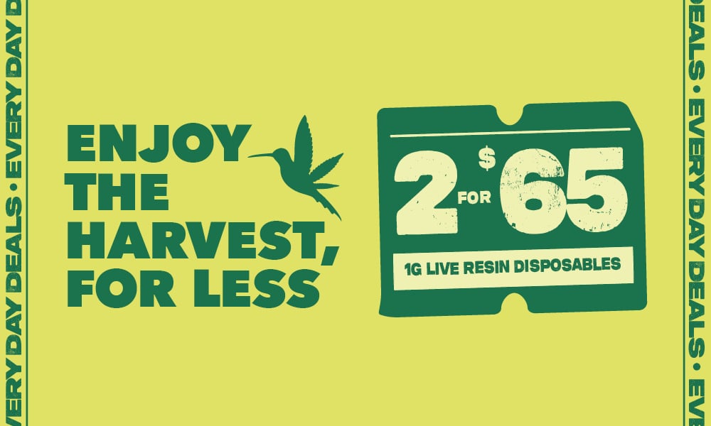 2 FOR $65 1G LIVE RESIN DISPOSABLES special