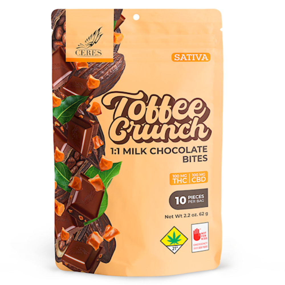 1:1 Toffee Crunch - Indica [10pk] (100mg CBD/100mg THC)