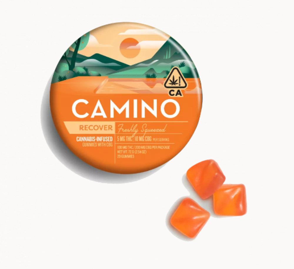 5mg : 10mg CBG Camino 'Recover' Freshly Squeezed Gummies 100mg THC and 200mg CBG total