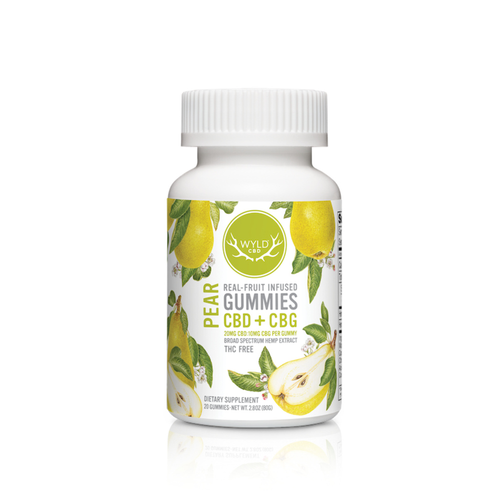 WYLD - Hemp-Derived Pear Gummies (20mg CBD 10mg CBG 20pk)