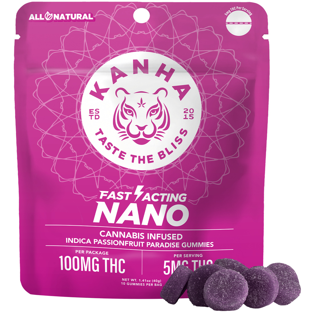 Kanha - Indica Passionfruit Paradise NANO Gummies (100mg 10pk)