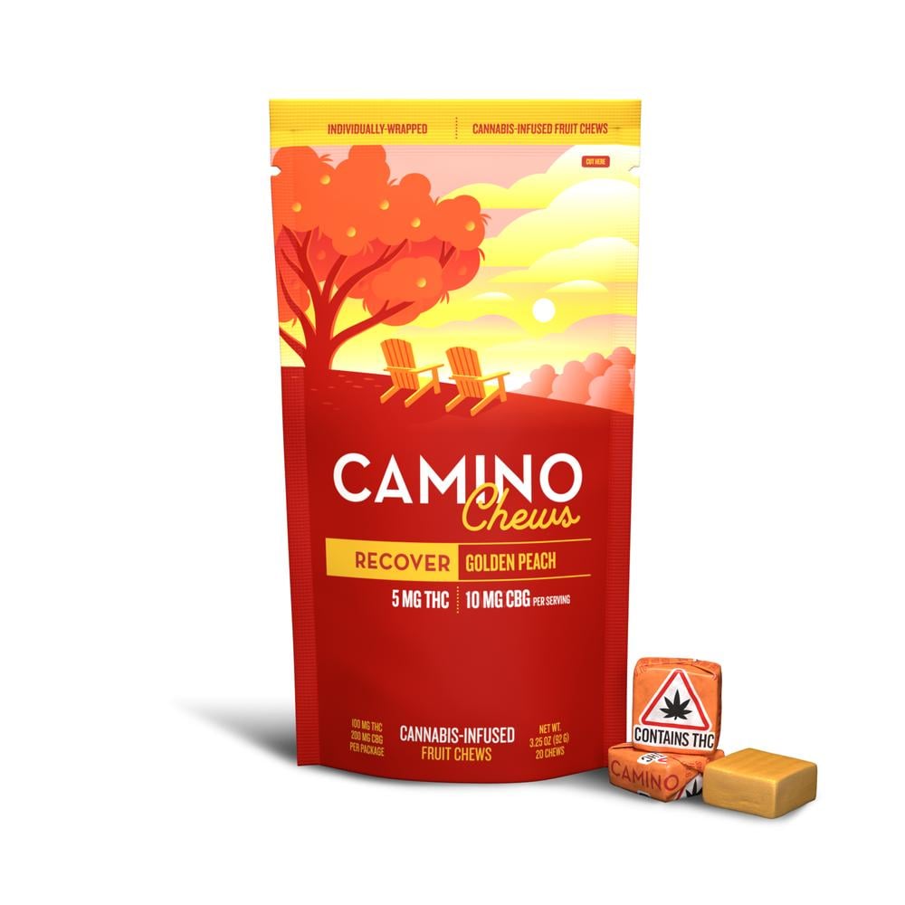KIVA Camino - Golden Peach Chews (100mg THC 200mg CBG 20pk)