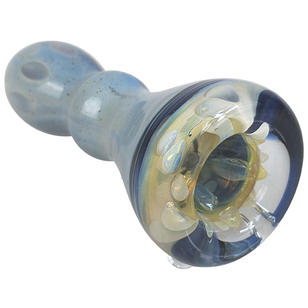 3.5" Silver Fumed Flower Bowl - Chillum Hand Pipe