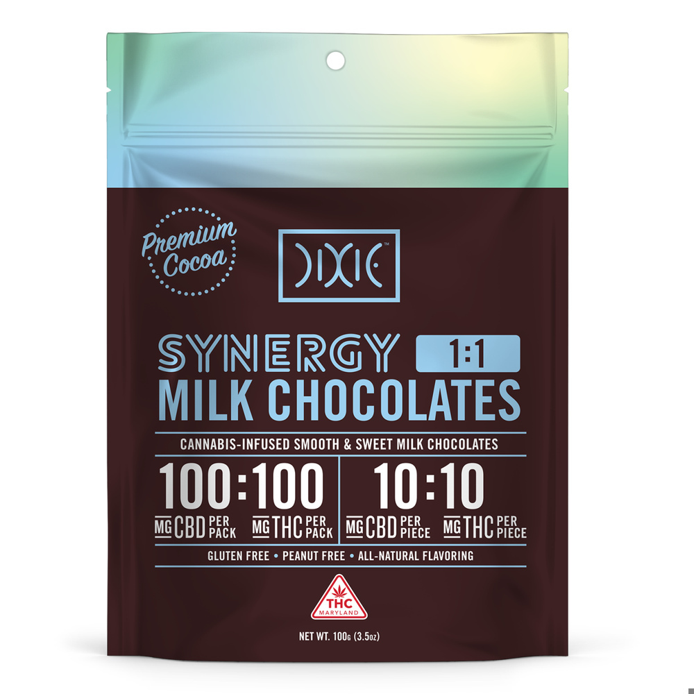 1:1 SYNERGY Milk Chocolate (100mg CBD/100mg THC) 1:1 SYNERGY Milk Chocolate (100mg CBD/100mg THC)