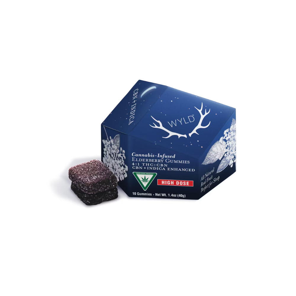 Elderberry 4:1 CBN + Indica Enhanced Gummies | 200mg THC:50mg CBN