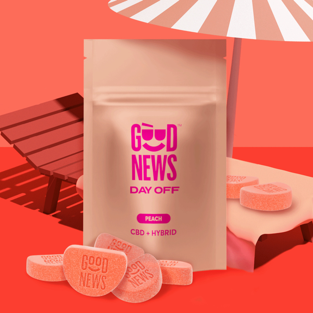 Good News - Day Off Peach THC:CBD Gummies (100mg 20pk)