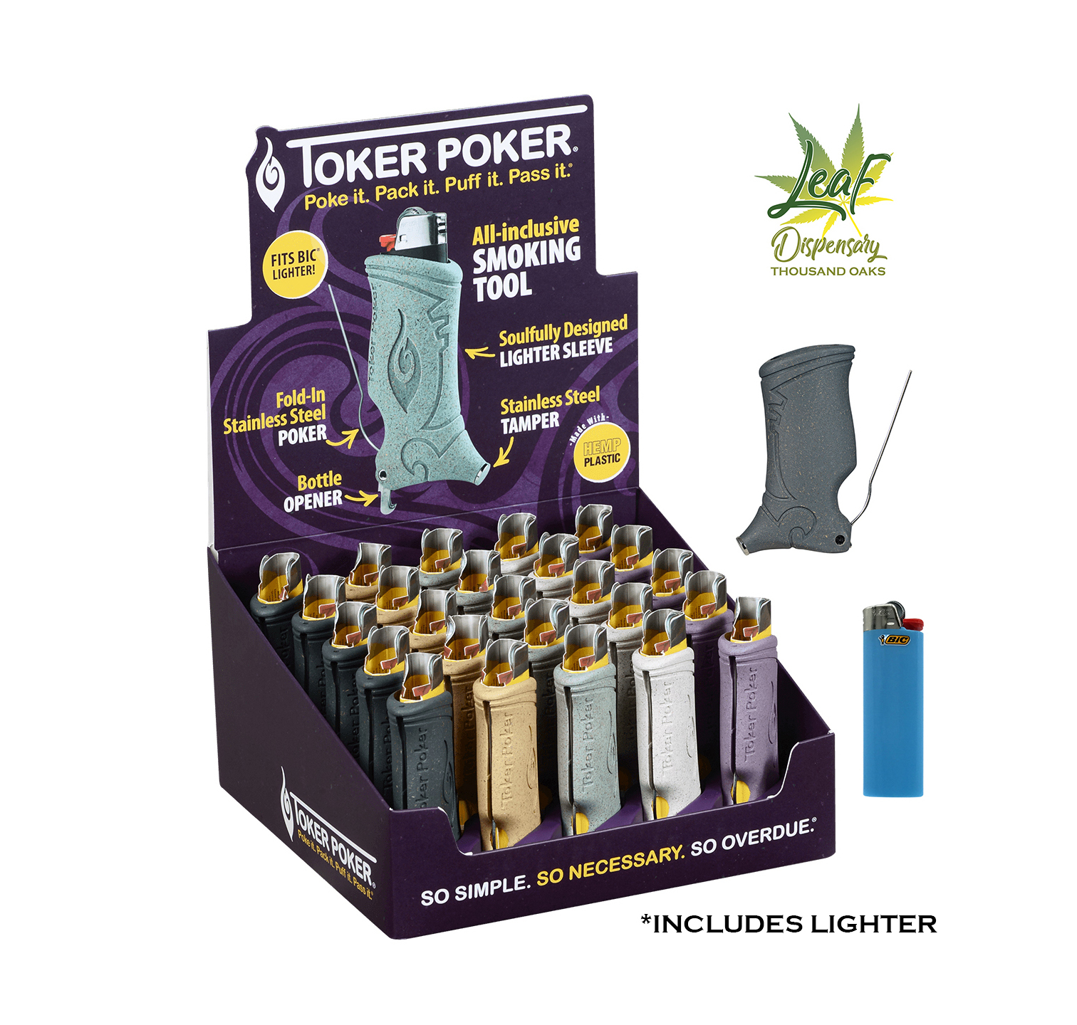 Toker Poker Tool & Bic Lighter Combo