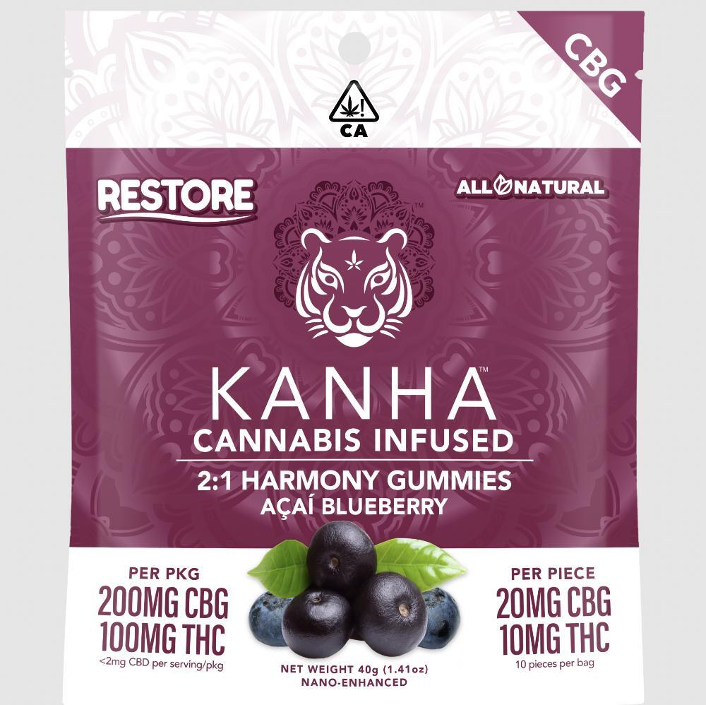 Harmony Restore 2:1 Acai Blueberry [10pk] (200mg CBG /100mg THC)