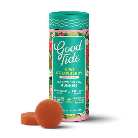 Kiwi Strawberry 1:1:1 CBD + CBG Single-Strain Rosin Gummies | Refreshing | 100mg