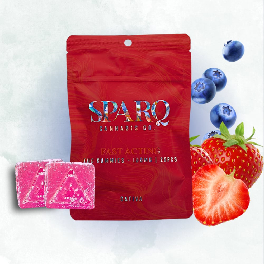 Sparq - Blue Strawberry Hybrid Fast Acting Gummies (100mg 20pk)