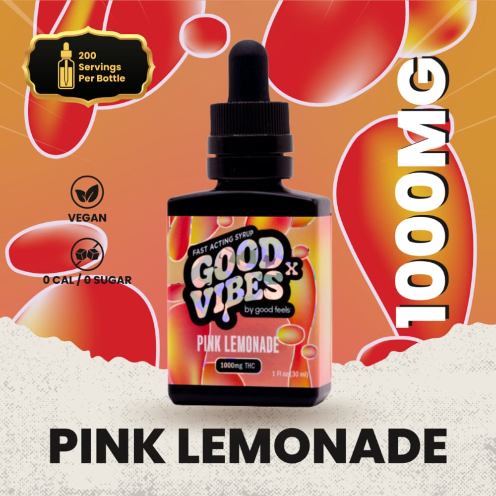 Good Vibes X - Fast-Acting Pink Lemonade Tincture Syrup (1000mg)