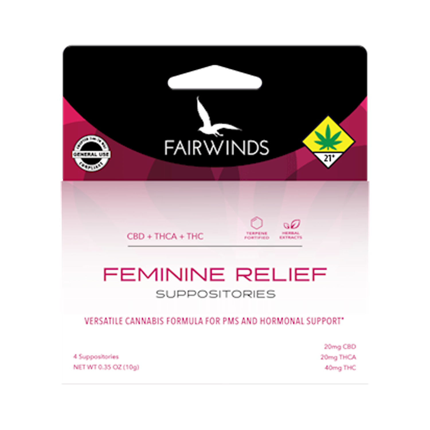 Feminine Relief Suppositories [6pk] (30mg CBD/30mg THCa/60mg THC)