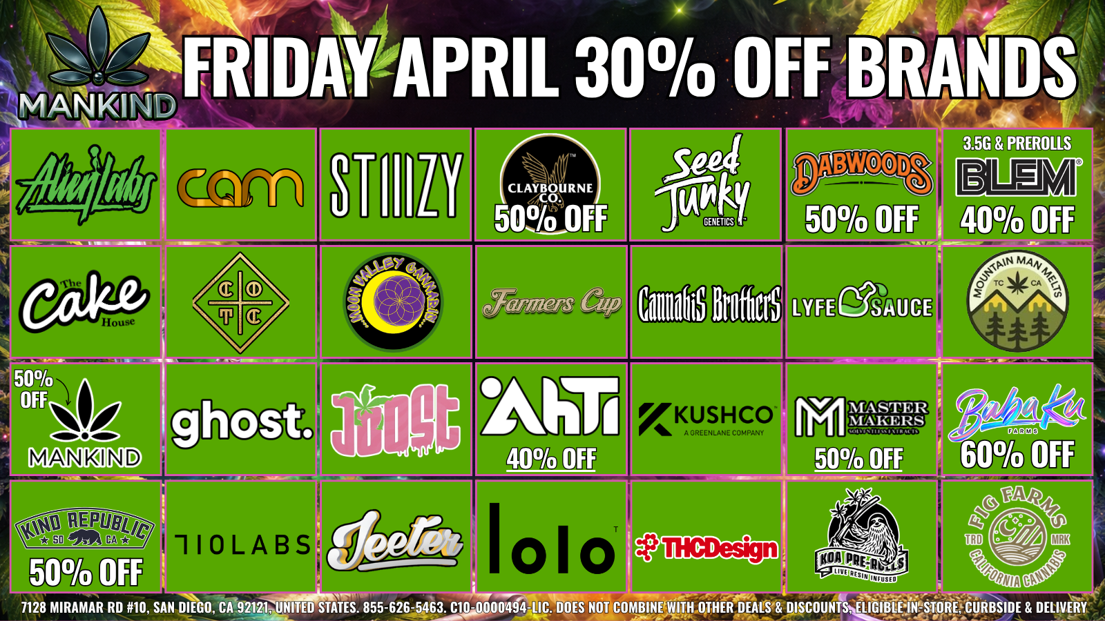 FRIDAY - 30% OFF SELECT BRANDS  special