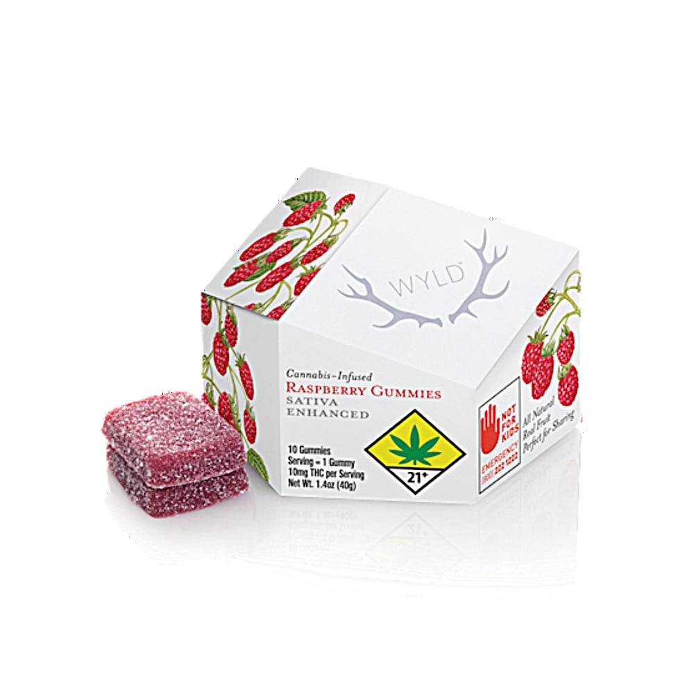 Shop Raspberry Sativa Enhanced Gummies | 100mg | Dockside Cannabis