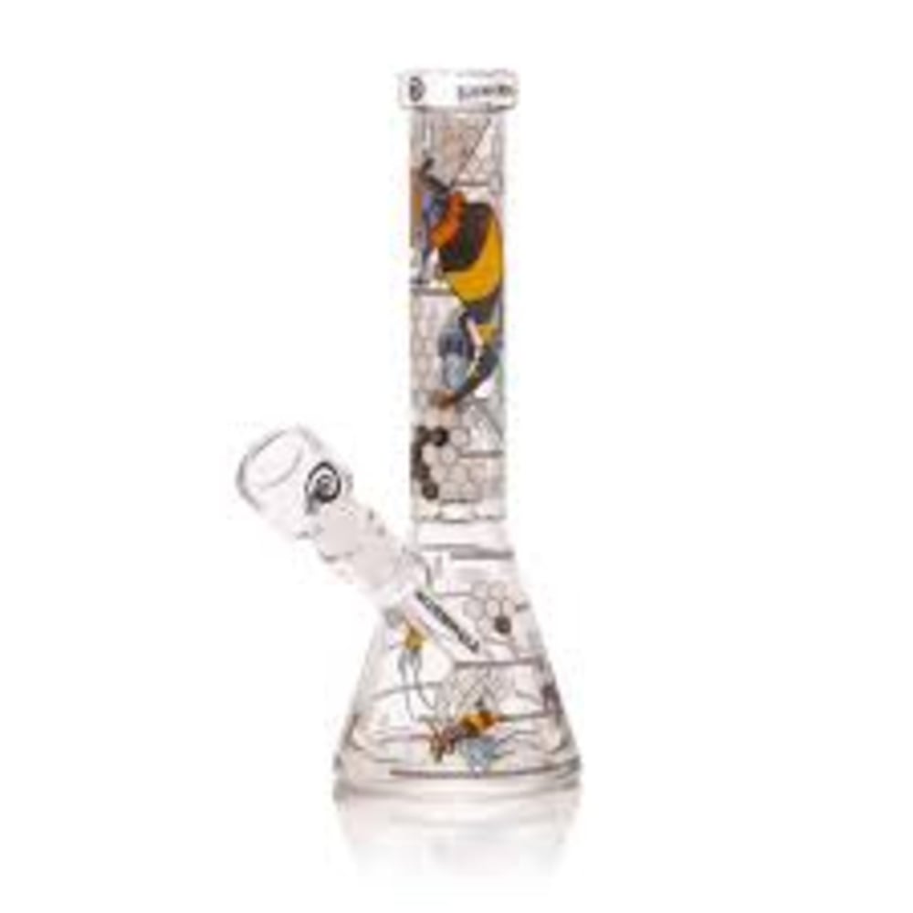 Robo-Bees 11" Mini Beaker Bong - Clear