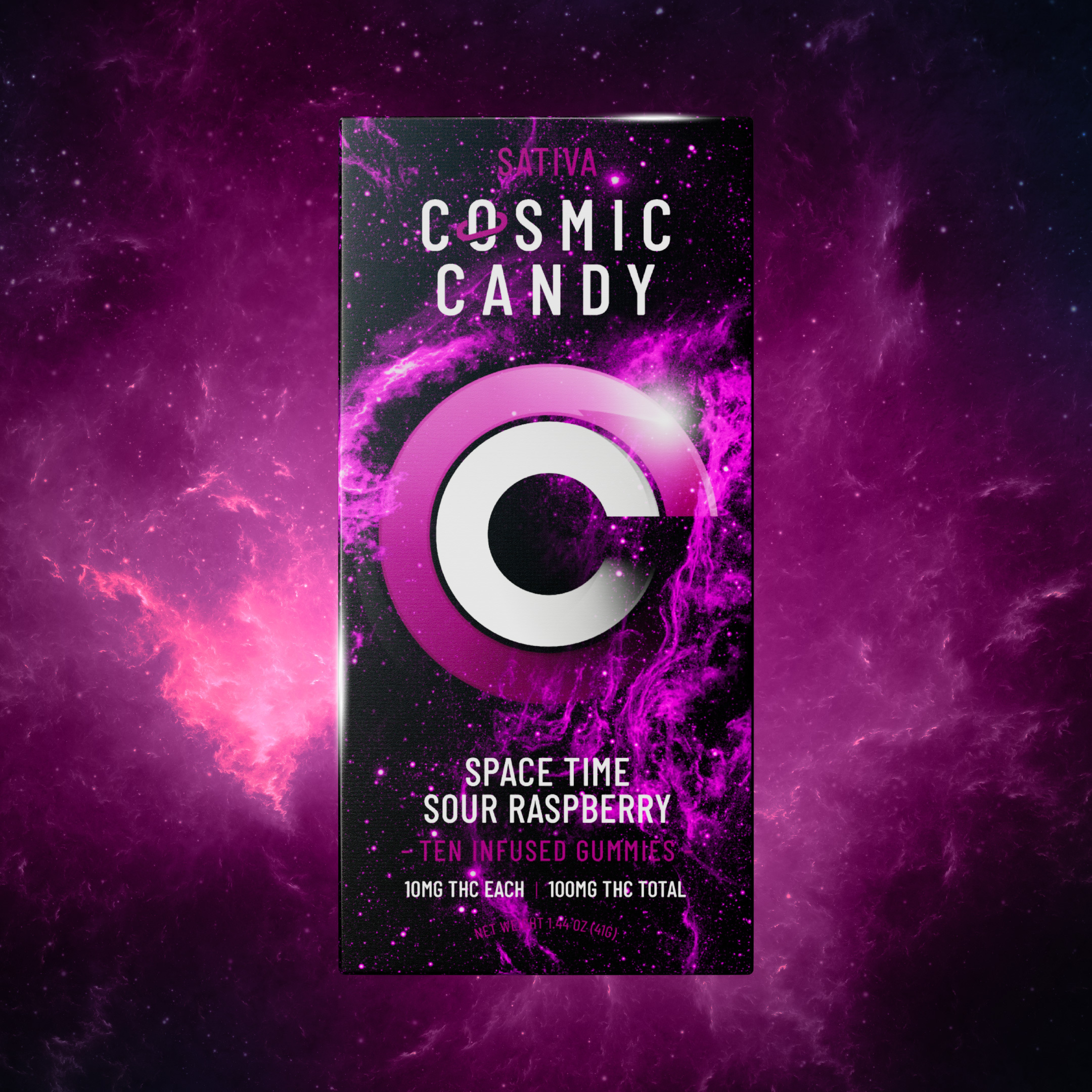 Space Time Sour Raspberry - Sativa [10pk] (100mg)