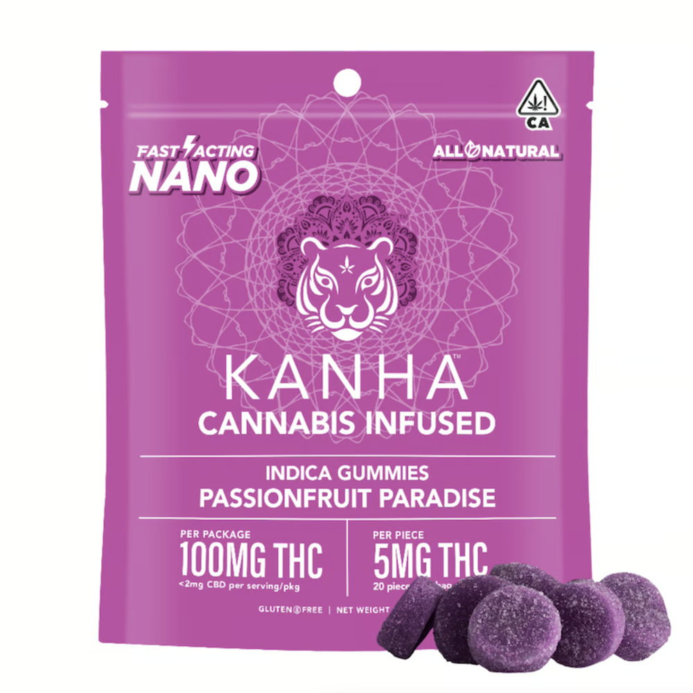 Kanha - NANO Indica Passionfruit Paradise Gummies (100mg 10pk)