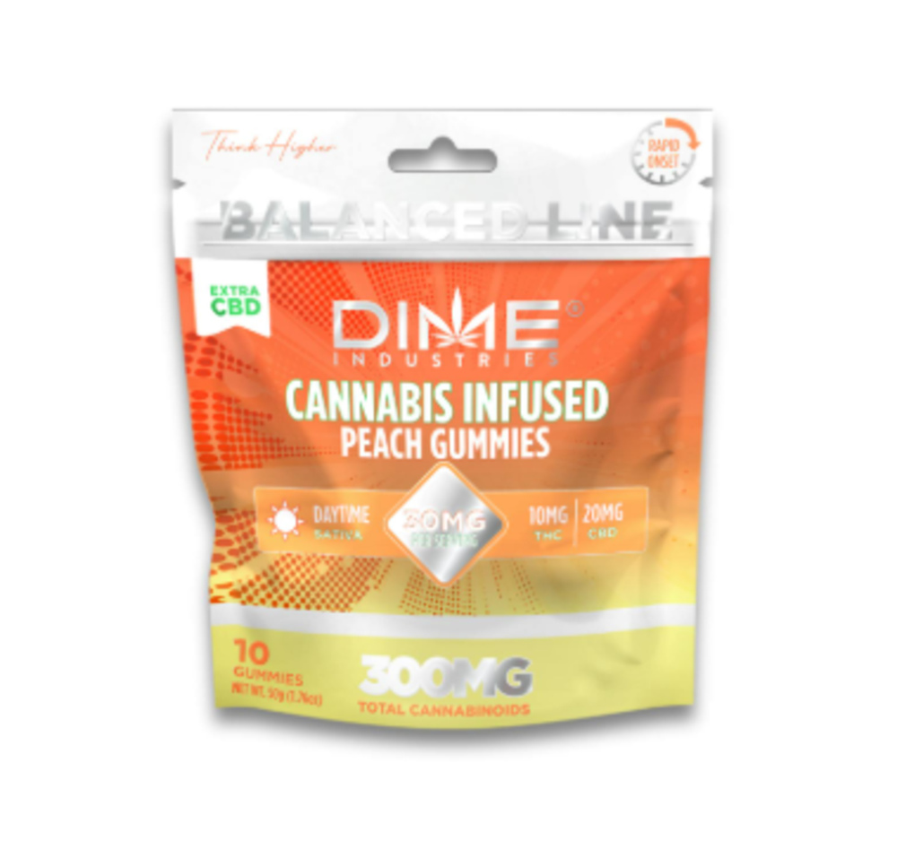 Balanced Line Peach "Morning" Extra CBD Gummies [10pk] (200mg CBD/100mg THC)