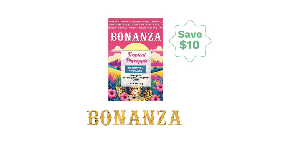 Save $10: 4 Bonanza 100mg Gummies $30! special