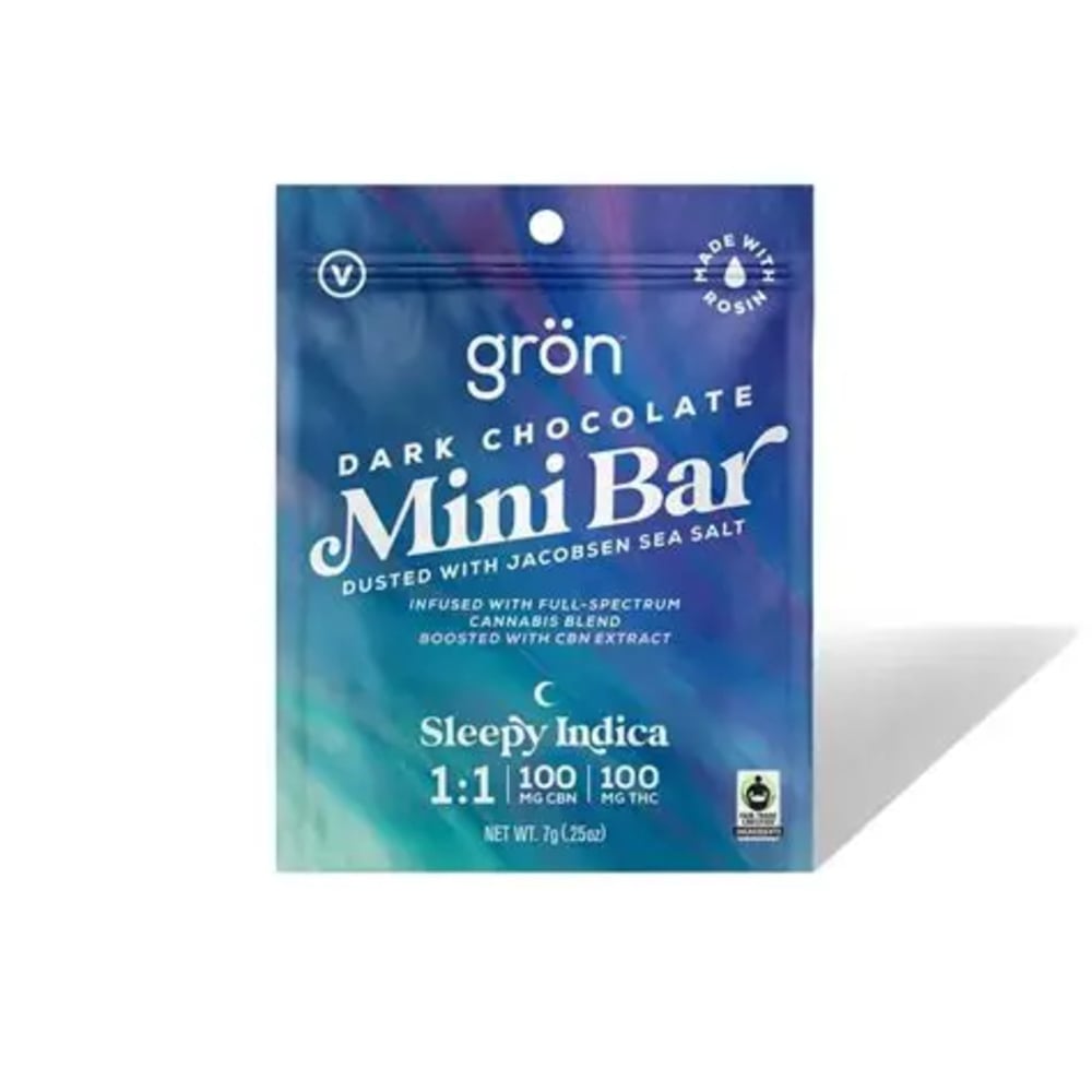 1:1 Dark Chocolate w/ Sea Salt Mini Bar - Sleepy Indica  (100mg THC/100mg CBN)
