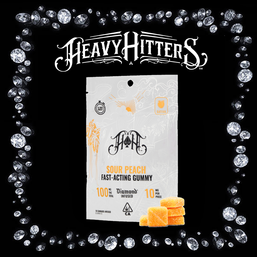Sour Peach | Sativa - Fast-Acting Gummies - 100mg THC