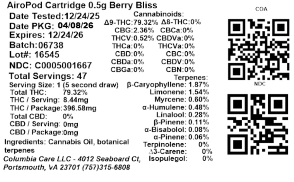 Berry Bliss Battery Required