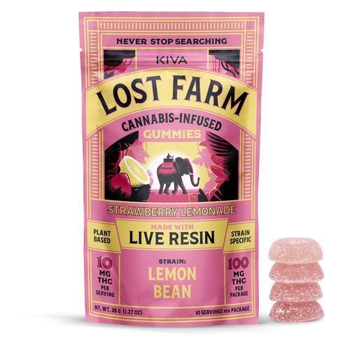 10mg Lost Farm 'Lemon Bean x Strawberry Lemonade' Live Resin Gummies 100mg THC total
