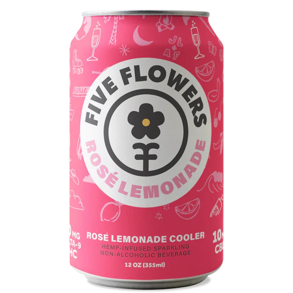 Five Flower - Hemp Derived - Rosé Lemonade Cooler 10 mg THC 10mg CBD