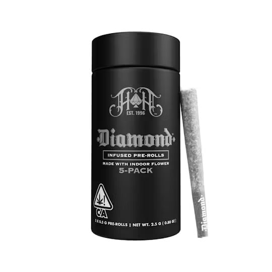 Raspberry Cough | Sativa - Diamond THCA-Infused Pre-Rolls - 2.5G 5-Pack