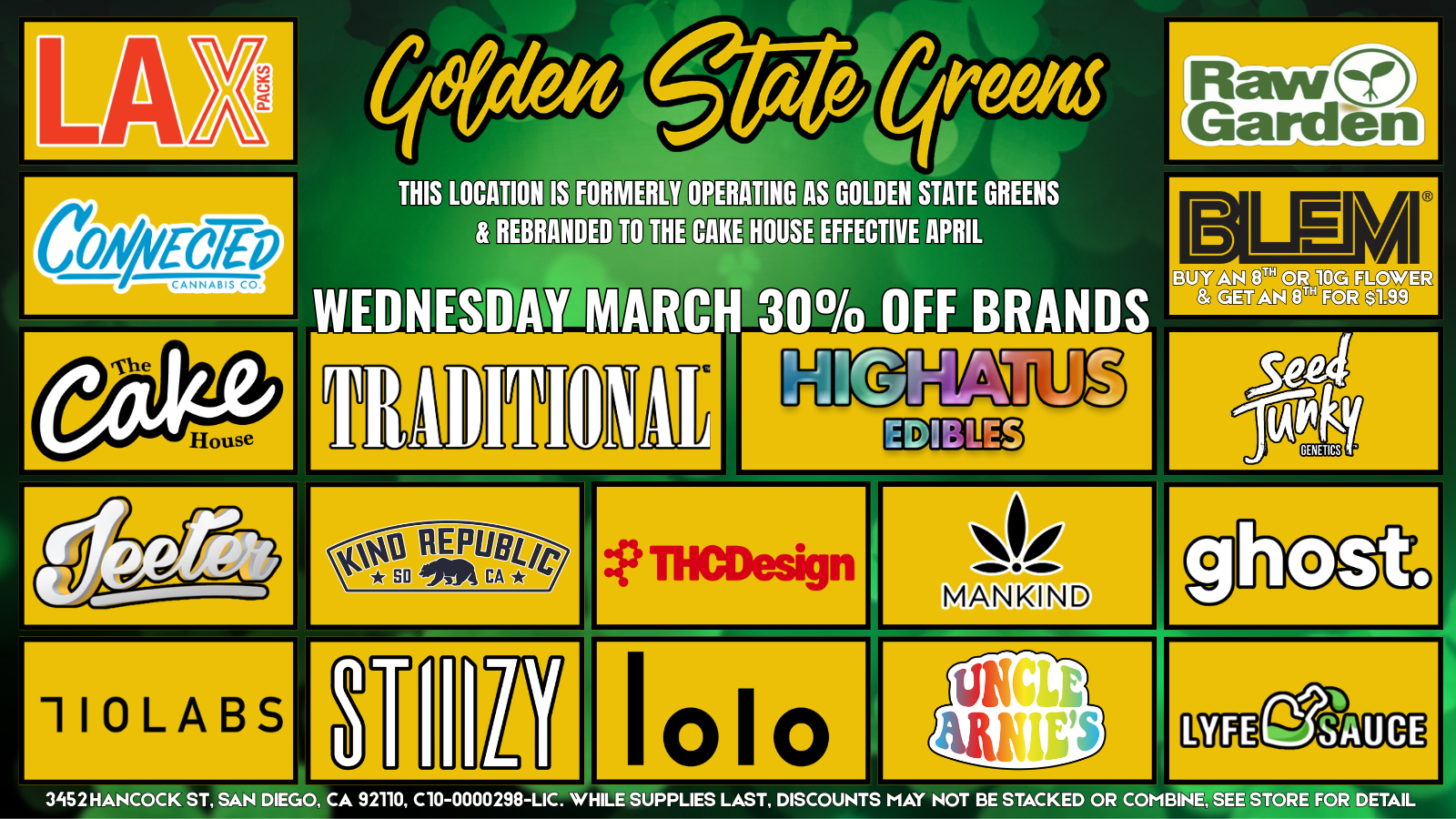 WEDNESDAY - 30% OFF SELECT BRANDS! special