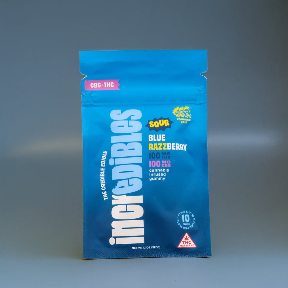 Shop 1:1 Sour Blue Razzberry + CBG [10pk] (10mg CBG/10mg THC