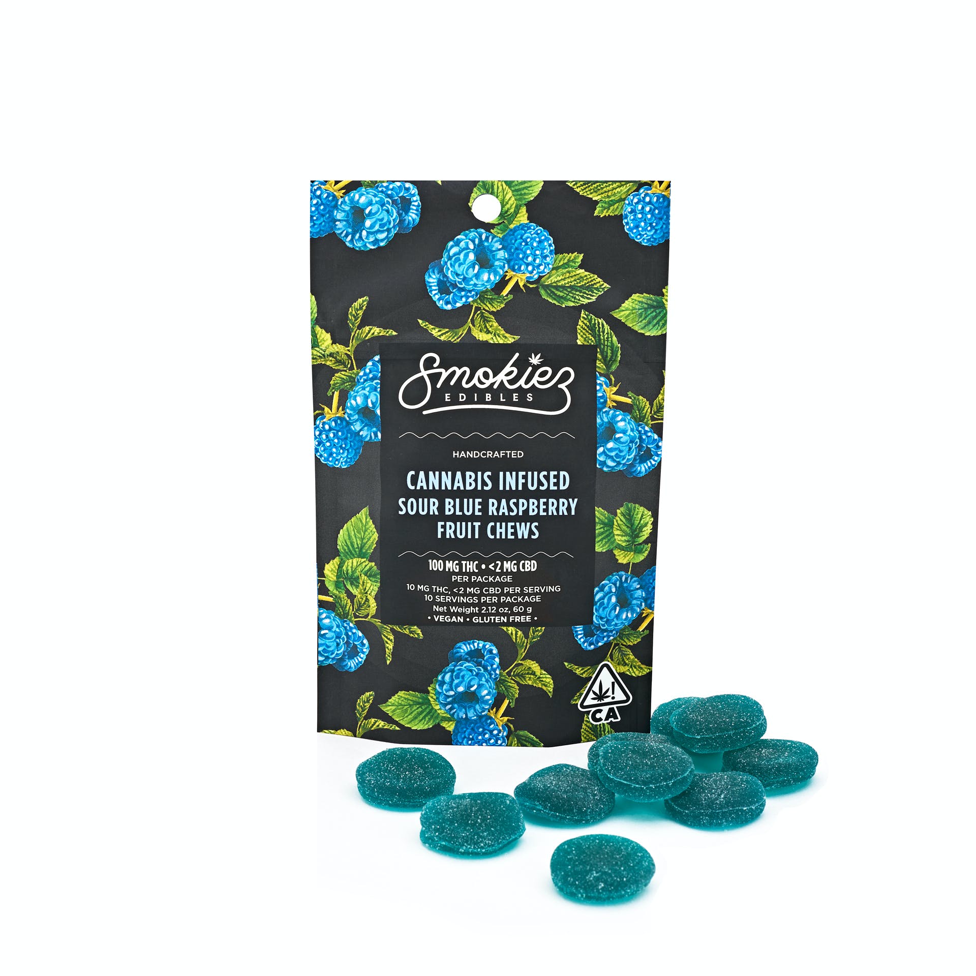 Sour Blue Raspberry Fruit Chews [10pk] (100mg) THC