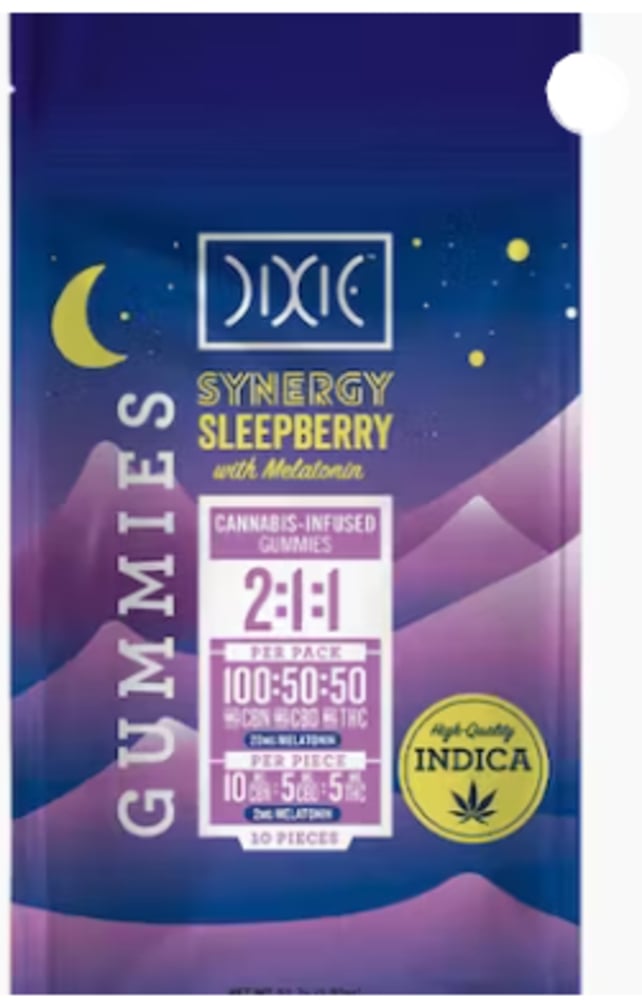 SYNERGY Sleepberry 2:1:1 CBN:CBD:THC - With Melatonin (100mg CBN/50mg CBD/50mg THC)