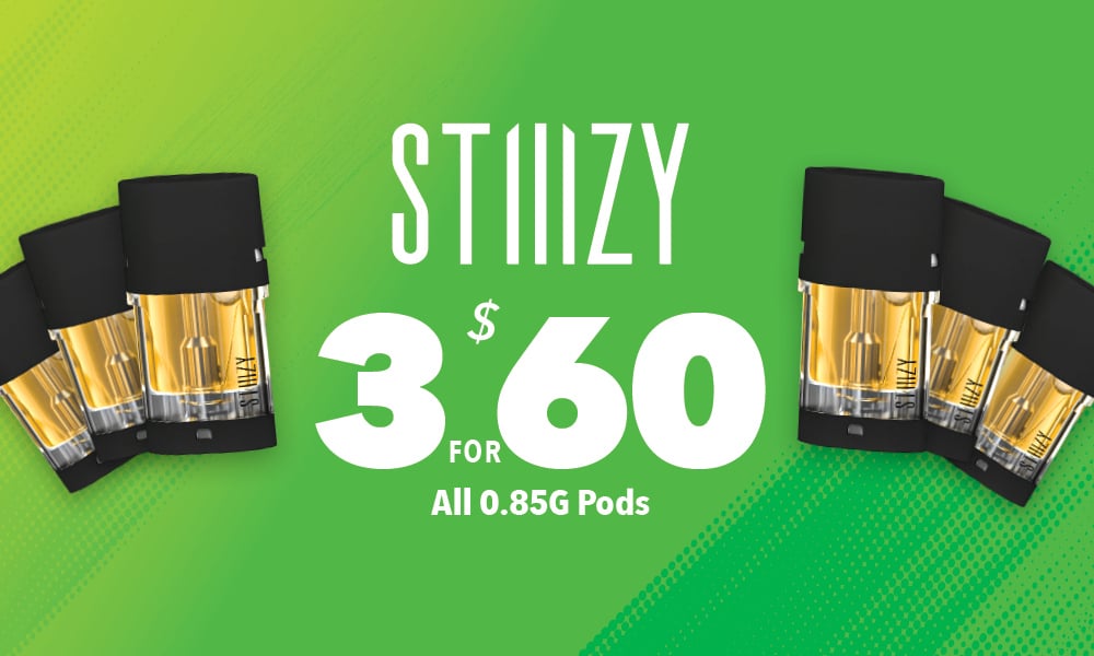 Stiiizy .85g Pods 3 for $60 special