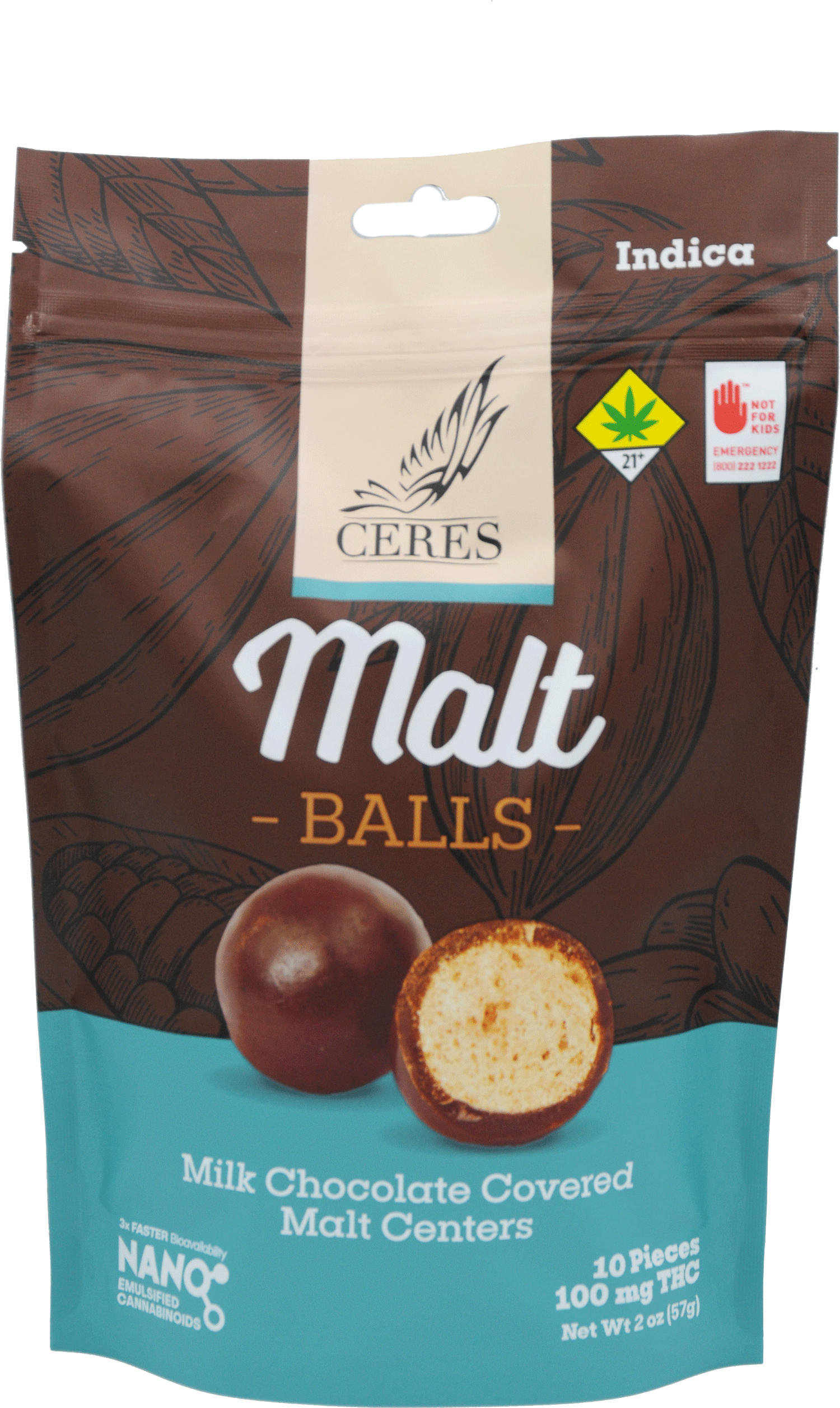 Malt Ball Indica  10pk 100mg